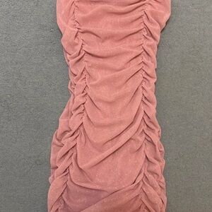 Elegant Pink Ruched Dress